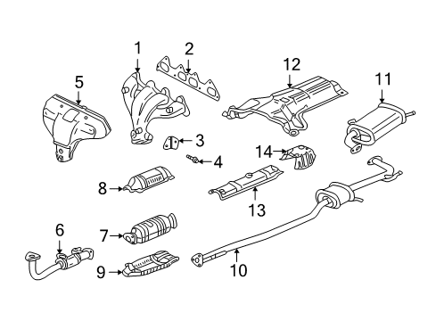 1998 Honda Accord Exhaust Components Cover A, Exhuast Manifold Diagram for 18120-P0J-A00