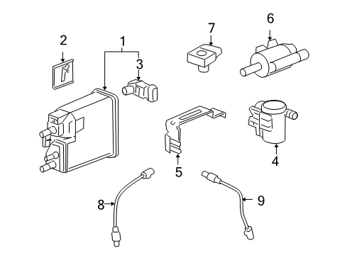 2009 GMC Sierra 1500 Emission Components Filter Diagram for 23103351