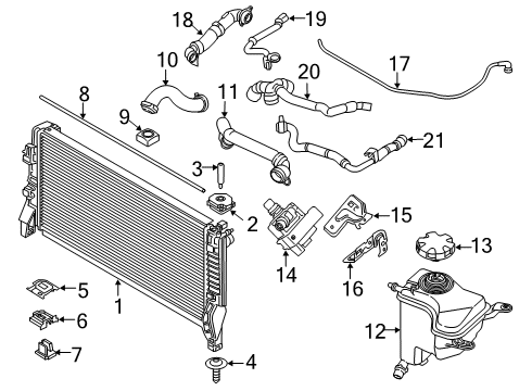 2020 BMW X2 Radiator & Components Bracket Lower Diagram for 17118587552