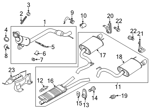 2017 Ford Mustang Exhaust Components Front Pipe Diagram for FR3Z-5A212-A