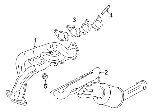 2020 Ford Mustang Exhaust Manifold Manifold With Converter Diagram for JR3Z-5G232-C