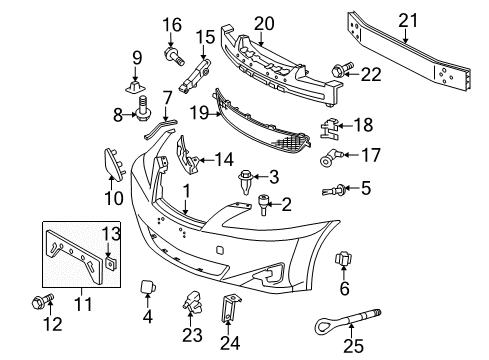 2006 Lexus IS350 Parking Aid Tow Hook Diagram for 51961-30020