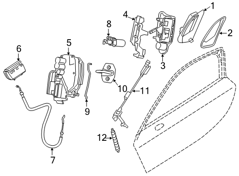 2017 BMW i8 Door & Components Housing, Emergency Release, Left Diagram for 51417359443