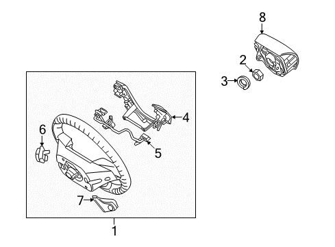 2014 Hyundai Genesis Coupe Steering Column & Wheel, Steering Gear & Linkage Steering Remote Control Switch Assembly Diagram for 96720-2M000