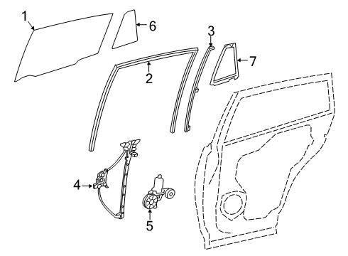 2021 Toyota RAV4 Rear Door Run Channel Diagram for 68142-0R051