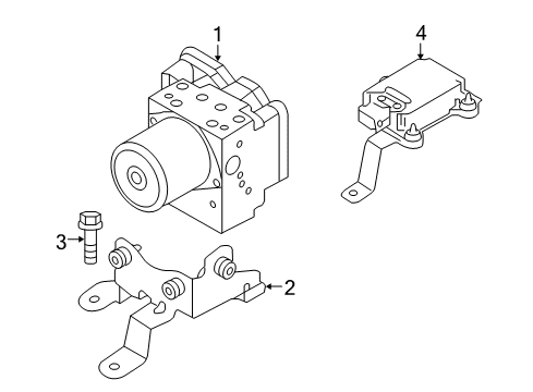 2014 Hyundai Genesis Coupe ABS Components Bracket-Hydraulic Module Diagram for 58960-2M700