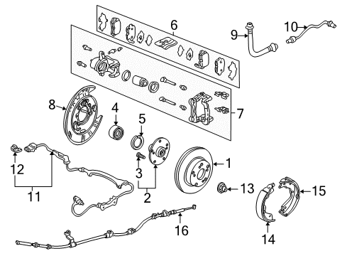 2009 Honda Ridgeline Anti-Lock Brakes Sensor Assembly, Left Front Diagram for 57455-SJC-A01