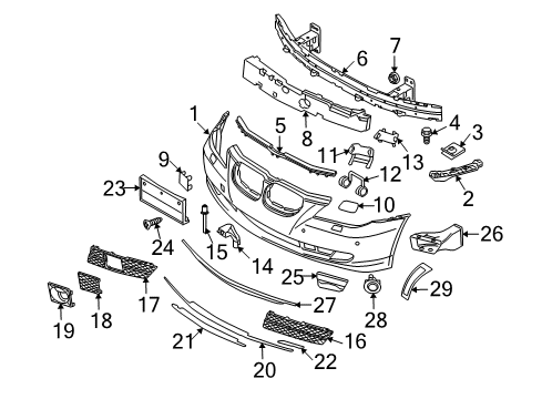2010 BMW 528i Front Bumper Spring Diagram for 51117061659