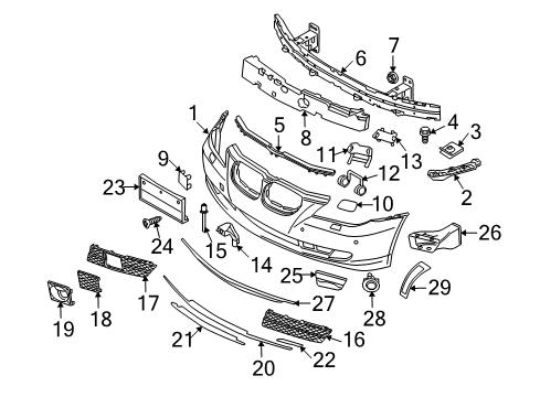 2010 BMW 528i Front Bumper Hex Nut With Plate Diagram for 51117070183