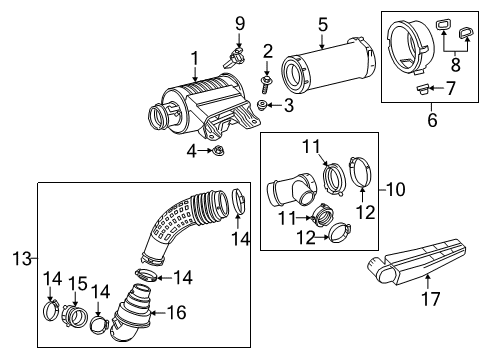 2020 Chevrolet Express 3500 Air Intake Air Cleaner Diagram for 84392891