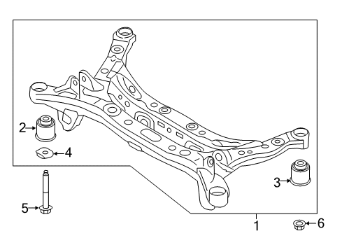 2019 Kia Cadenza Suspension Mounting - Rear Crossmember Complete-Rear Diagram for 55400F6050