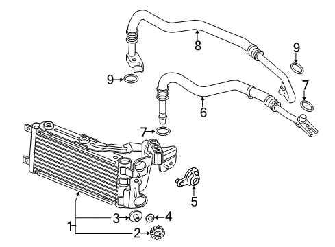 2014 BMW X1 Oil Cooler Oil Cooler Engine Transmission Diagram for 17227521376