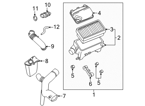 2000 Saturn LS1 Filters Duct Asm, Intake Air Diagram for 24411900