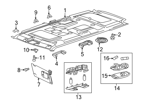 2014 Ford Flex Interior Trim - Roof Map Lamp Assembly Diagram for YF1Z-13776-AA