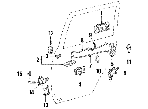 1997 Toyota Land Cruiser Rear Door - Lock & Hardware Rear Door Outside Handle Assembly Left Diagram for 69240-60020-08