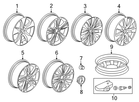 2015 Acura MDX Wheels Disk (19X8J) Diagram for 42700-TZ5-A12