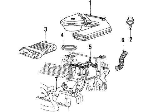 1986 Cadillac Seville Air Intake Air Cleaner Assembly Diagram for 25096701