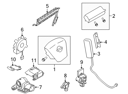 2013 Nissan Murano Air Bag Components Sensor-Side AIRBAG, RH Diagram for K8830-3LZ0A