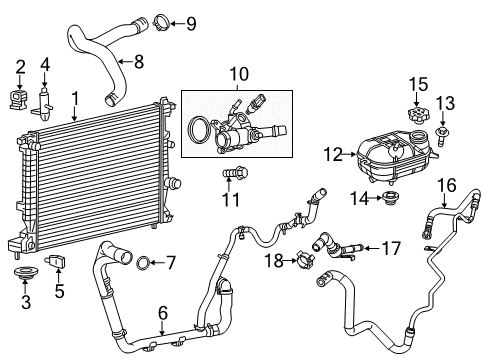 2015 Chrysler 200 Radiator & Components Clamp-Hose Diagram for 68138724AA
