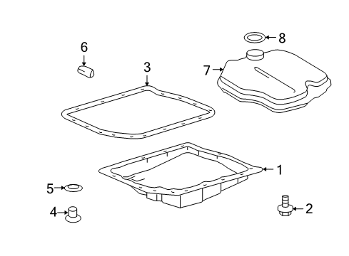 2015 Scion xB Automatic Transmission Automatic Transaxle Oil Pan Gasket Diagram for 35168-21011