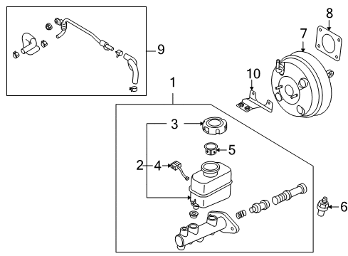 2006 Kia Amanti Hydraulic System Piston Kit-Brake Master Diagram for 585013FA00