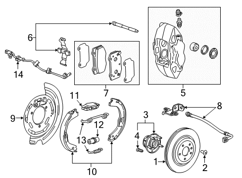 2016 Chevrolet Corvette Rear Brakes Plate-Rear Parking Brake Anchor Backing Diagram for 23332143