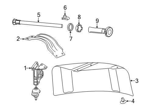 2015 Chevrolet Colorado Spare Tire Carrier Case Retainer Ring Diagram for 15040331