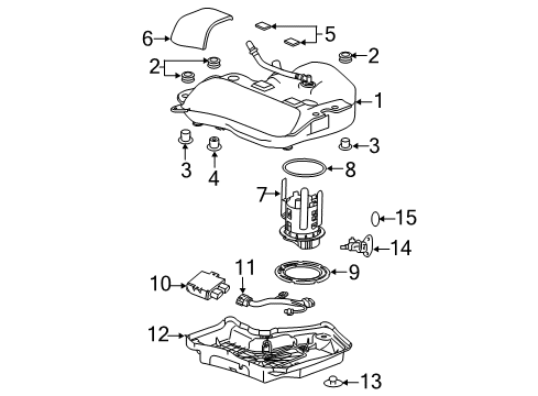 2017 Chevrolet Cruze Emission Components Tank Shield Diagram for 13479307