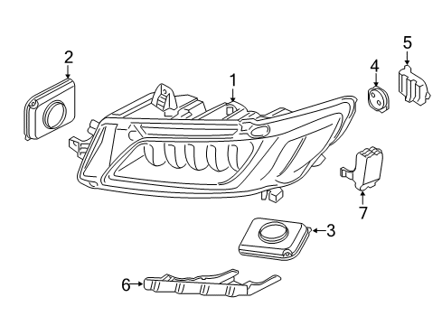 2019 Lincoln Continental Headlamps Fan Diagram for GD9Z-13E022-A