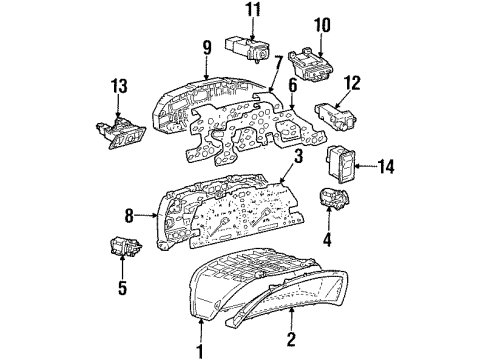 1993 Lexus SC400 Instruments & Gauges Speedometer Assy Diagram for 83110-24050