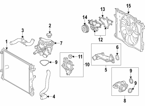 2019 Lexus LS500 Cooling System, Radiator, Water Pump, Cooling Fan Reserve Tank Assembly, R Diagram for 16470-70170