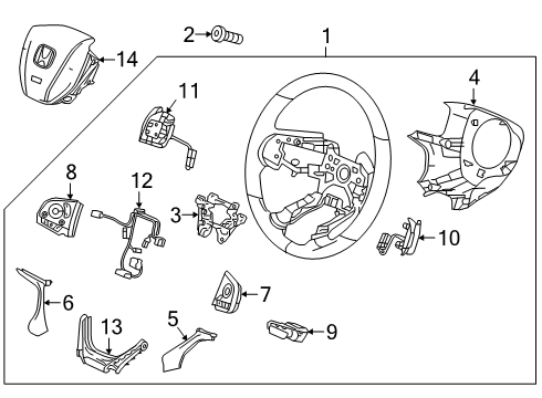 2020 Honda Pilot Steering Column & Wheel, Steering Gear & Linkage GARNISH, CENTER *NH854L* (NEW MIDDLE SILVER) Diagram for 78540-THR-A11ZB