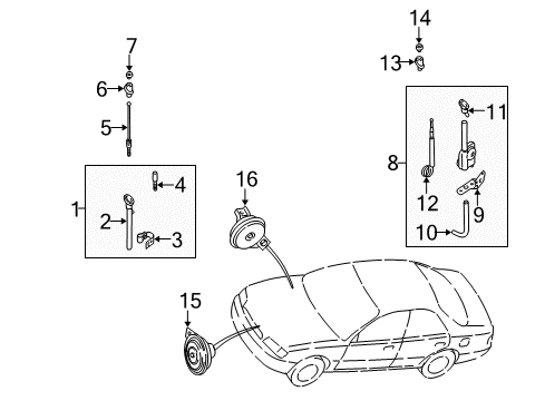 2001 Nissan Altima Anti-Theft Components Control Assembly-Entry Card Diagram for 28595-0Z801