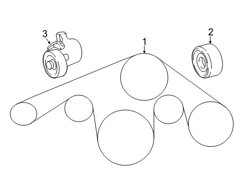 2019 Lexus LS500 Belts & Pulleys Tensioner Assy, V-Ribbed Belt Diagram for 16620-70020