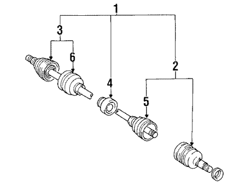 1989 Geo Prizm Drive Axles - Front Front Wheel Drive Axle SHAFT KIT Diagram for 26029776
