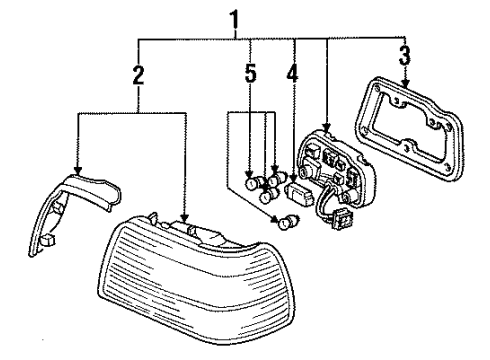 1993 Acura Vigor Combination Lamps Lamp Unit, Driver Side Diagram for 33551-SL5-A01