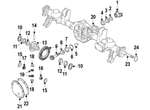 2010 Dodge Ram 2500 Rear Axle, Differential, Propeller Shaft U-Joint Kit Diagram for 68003521AB