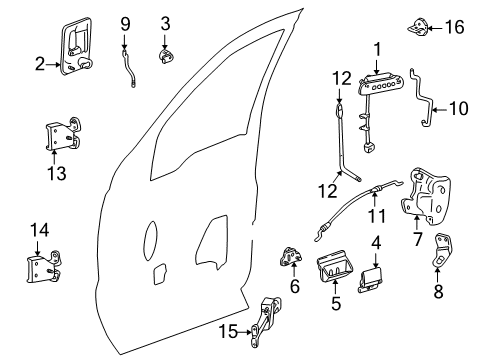 2002 Ford Excursion Front Door - Lock & Hardware Latch Assembly Diagram for 6C3Z-25219A65-BC