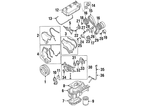 1997 Mitsubishi Diamante Filters Bolt-HEXAGON FLANGE Head Diagram for MF140285