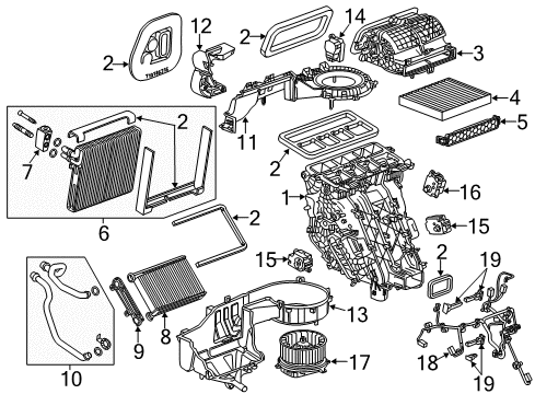 2019 Chevrolet Impala Air Conditioner Suction Hose Diagram for 84242396