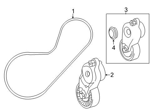 2017 Toyota RAV4 Belts & Pulleys Serpentine Belt Diagram for 90916-02668