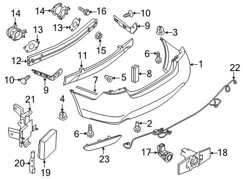 2016 Infiniti Q70L Parking Aid Sonar Controller Assembly Diagram for 28532-4AM3A