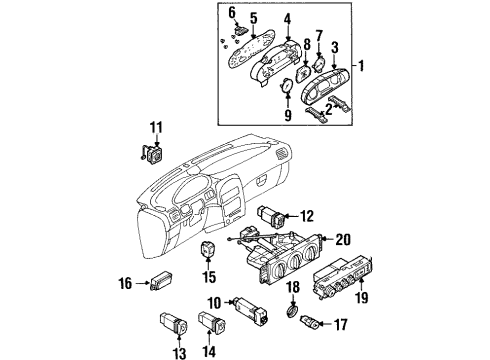 1999 Kia Sportage Switches Switch-Combination Diagram for 0K08A66120A
