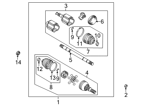 2006 Buick Rendezvous Drive Axles - Front Outer Boot Clamp Diagram for 26051466