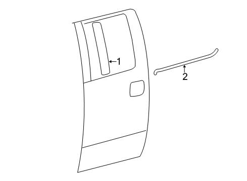 2004 Ford F-150 Exterior Trim - Rear Door Upper Molding Diagram for 4L3Z-18255A35-CAA