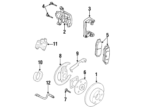 1997 Pontiac Grand Prix Parking Brake Cable Asm-Parking Brake Front Diagram for 10290387