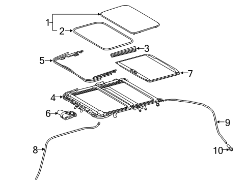 2017 Toyota Corolla Sunroof Drive Cable Diagram for 63205-02021