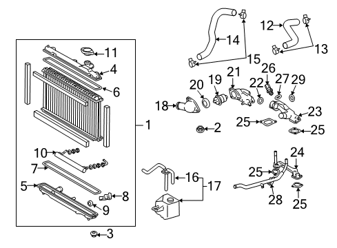 2007 Lexus GS430 Powertrain Control Hose, Radiator, NO.1 Diagram for 16571-50230