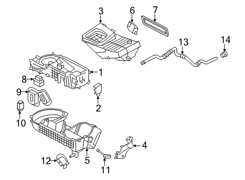 2005 Ford Freestyle Heater Core & Control Valve Heater Core Diagram for H2MZ-18476-T