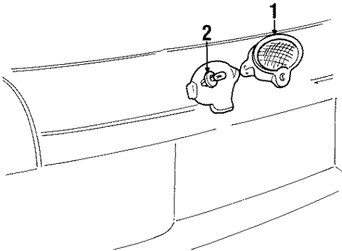 1988 Cadillac Allante High Mount Lamps Bulb & Socket Asm, Trade #892 Diagram for 9442048